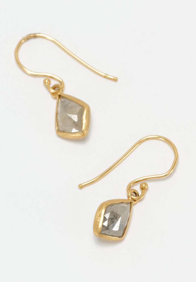 Margery Hirschey 22 K Gold & Diamond Pear Drop Earrings