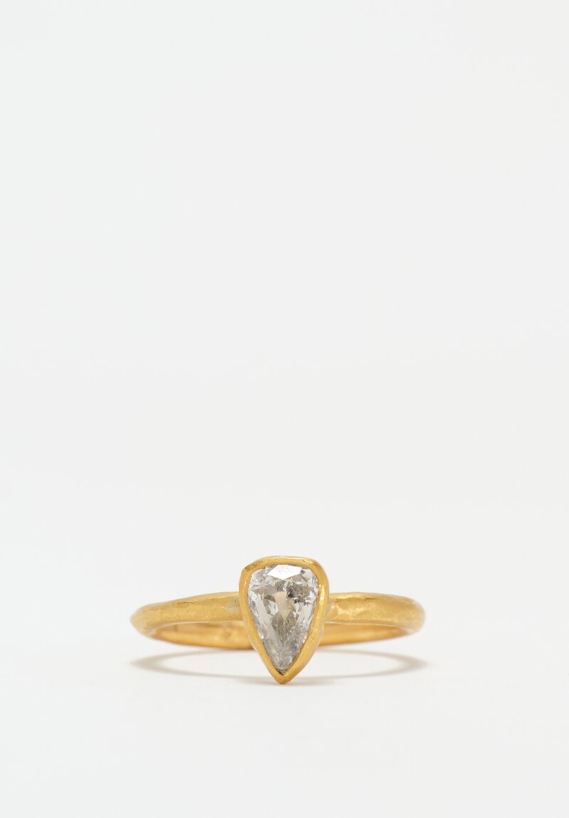Margery Hirschey 22K Gold Aphrodite Ring with Pear Cut Diamond