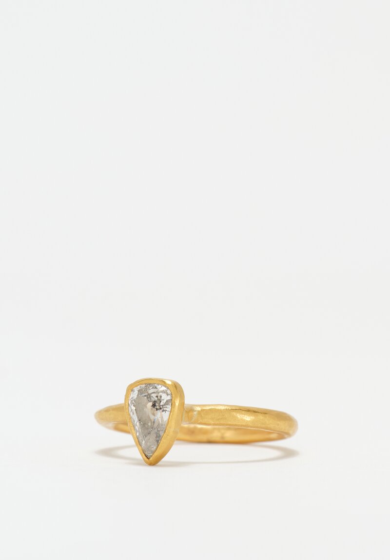 Margery Hirschey 22K Gold Aphrodite Ring with Pear Cut Diamond