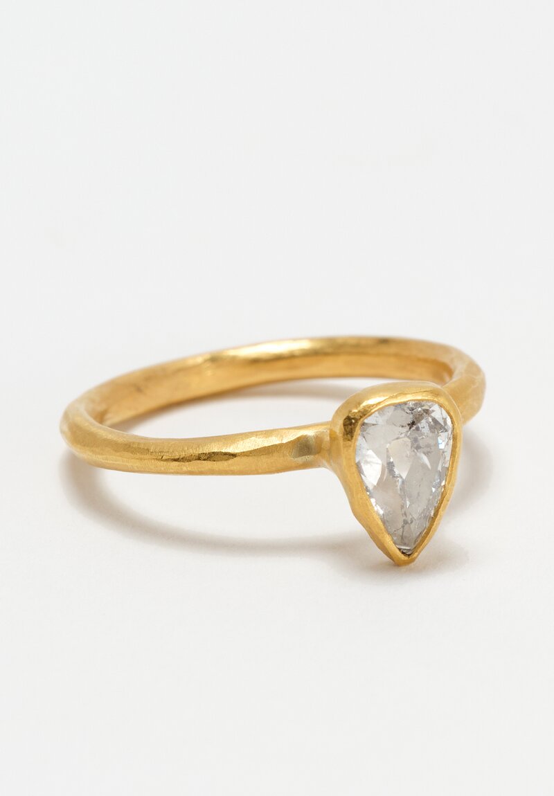 Margery Hirschey 22K Gold Aphrodite Ring with Pear Cut Diamond