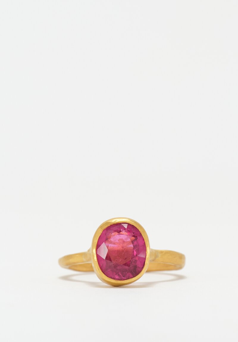 Margery Hirschey 22K Gold Round Cut Rubellite Ring