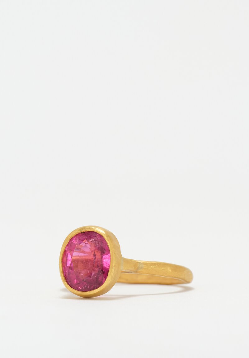 Margery Hirschey 22K Gold Round Cut Rubellite Ring