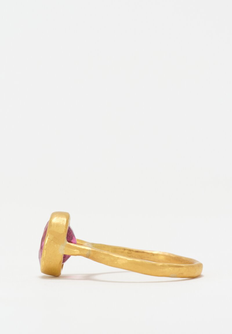 Margery Hirschey 22K Gold Round Cut Rubellite Ring