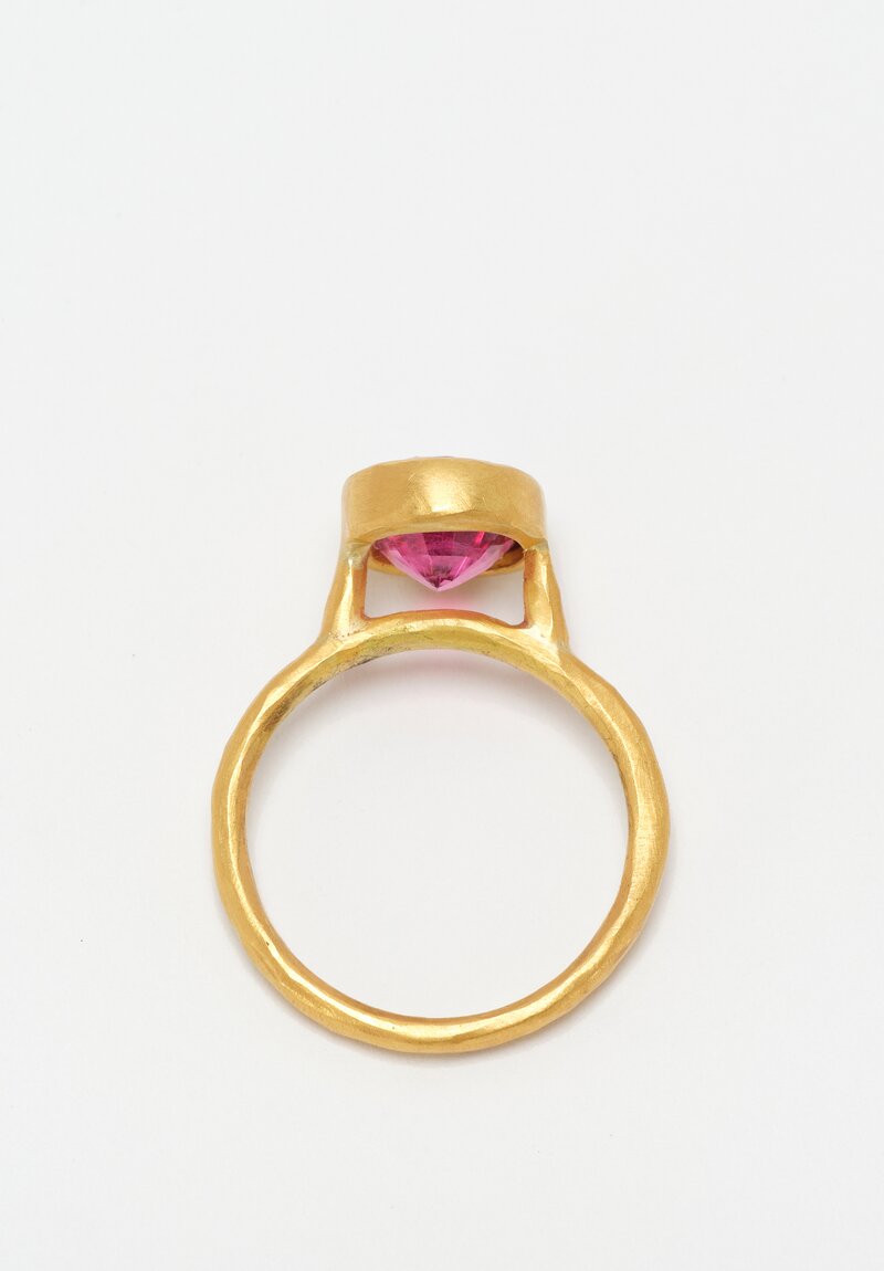Margery Hirschey 22K Gold Round Cut Rubellite Ring