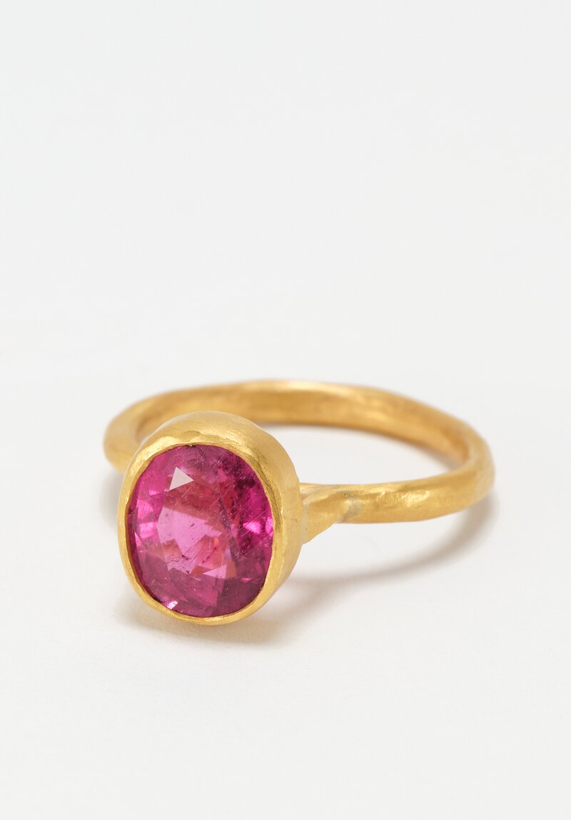 Margery Hirschey 22K Gold Round Cut Rubellite Ring
