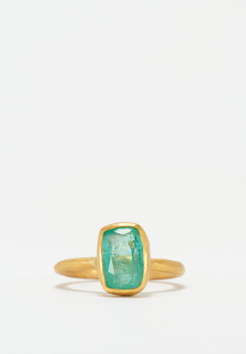 Margery Hirschey 22K Gold Baguette Cut Emerald Ring