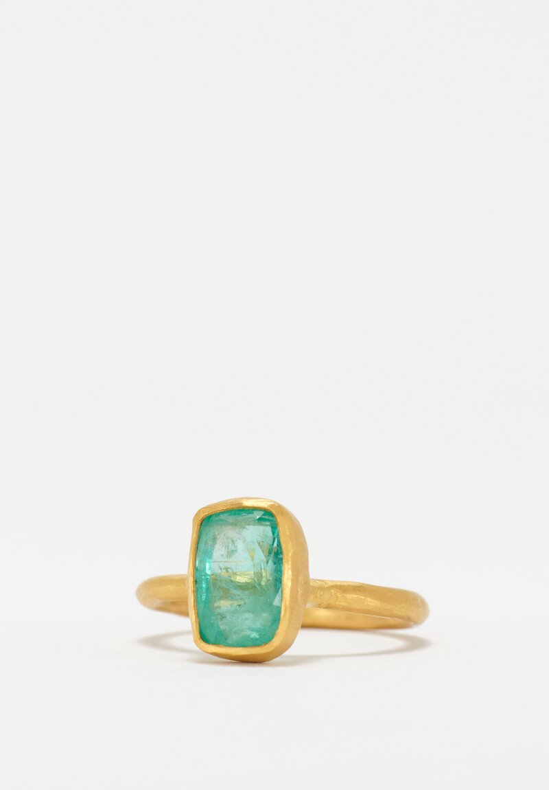 Margery Hirschey 22K Gold Baguette Cut Emerald Ring