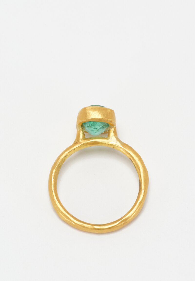 Margery Hirschey 22K Gold Baguette Cut Emerald Ring
