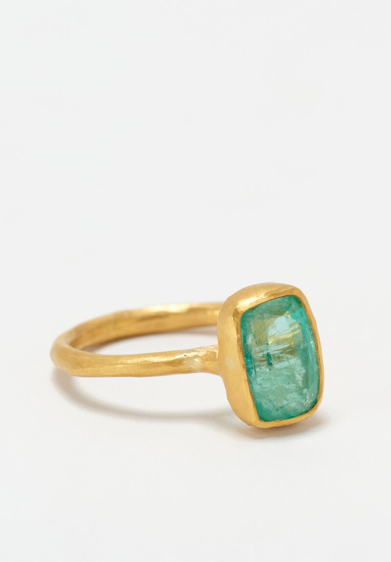 Margery Hirschey 22K Gold Baguette Cut Emerald Ring