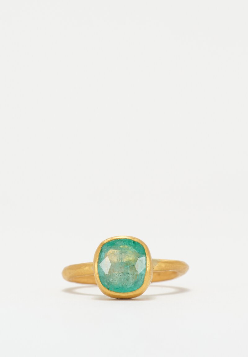 Margery Hirschey 22K Gold Rounded Square Emerald Ring