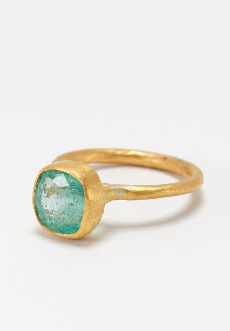 Margery Hirschey 22K Gold Rounded Square Emerald Ring