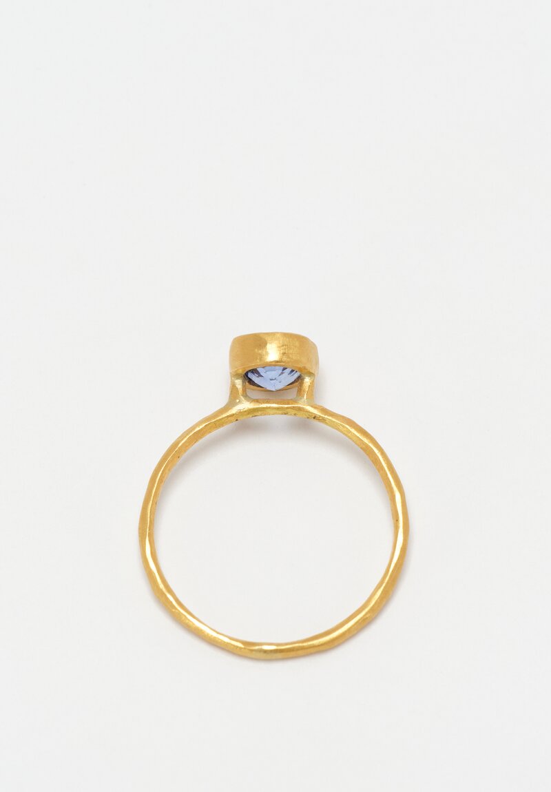 Margery Hirschey 22K Gold Delicate Band Ring with Oval Cut Sapphire