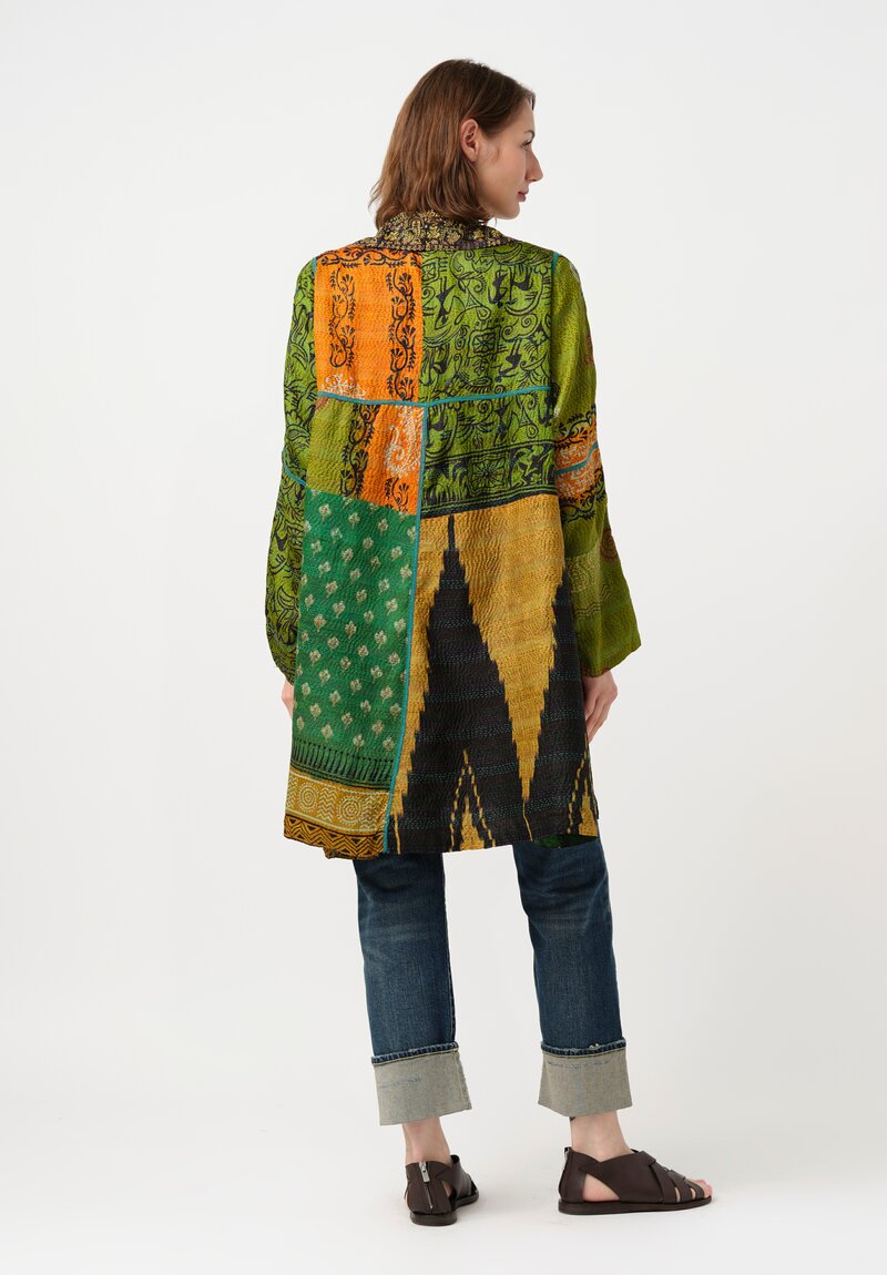 Mieko Mintz Vintage Silk Kantha A-Line Duster