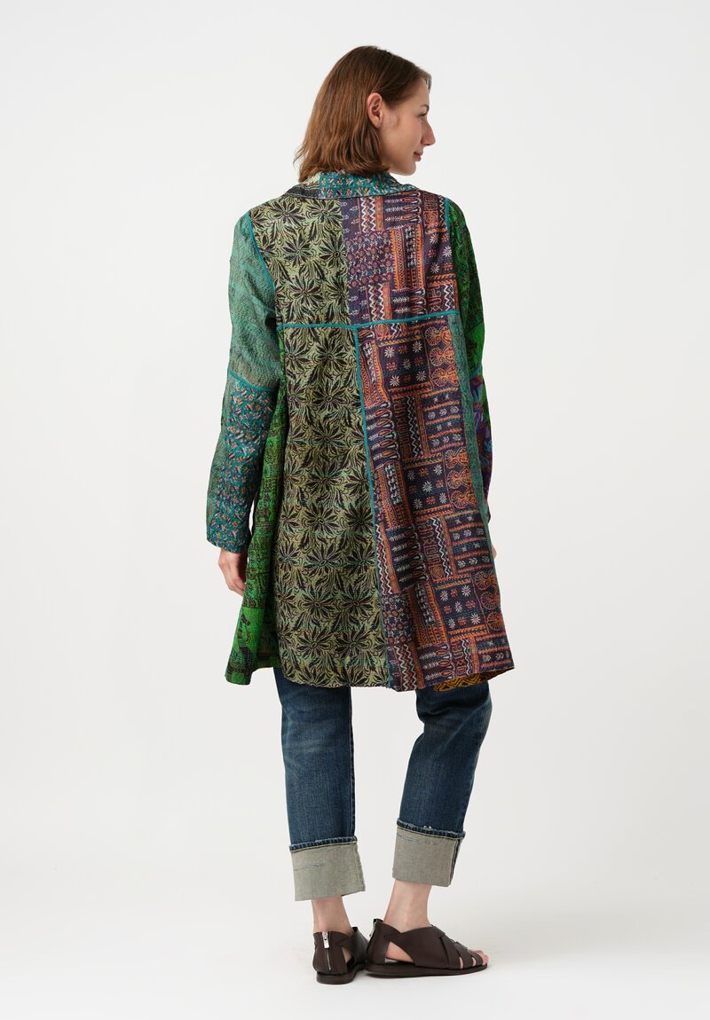 Mieko Mintz Vintage Silk Kantha A-Line Duster