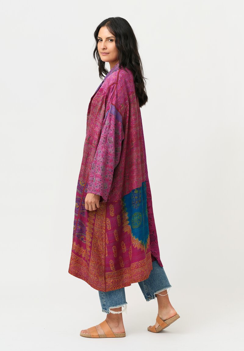 Mieko Mintz Vintage Silk Kantha Oversized Coat