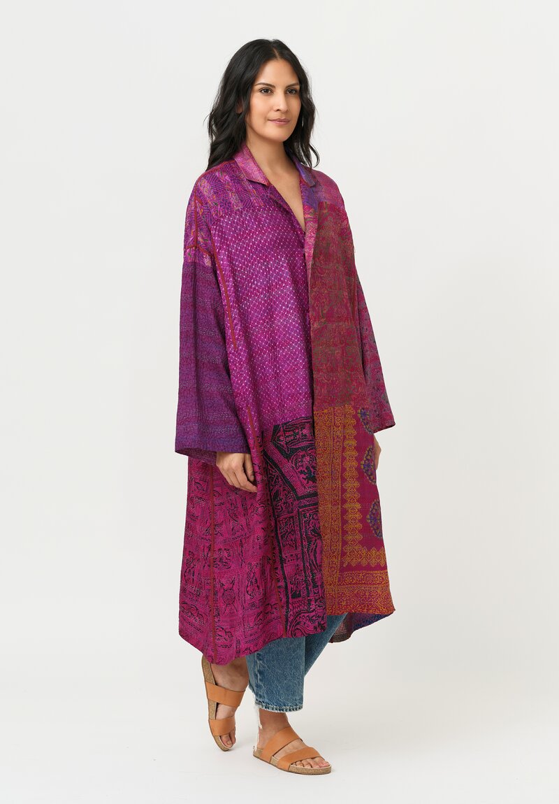 Mieko Mintz Vintage Silk Kantha Oversized Coat
