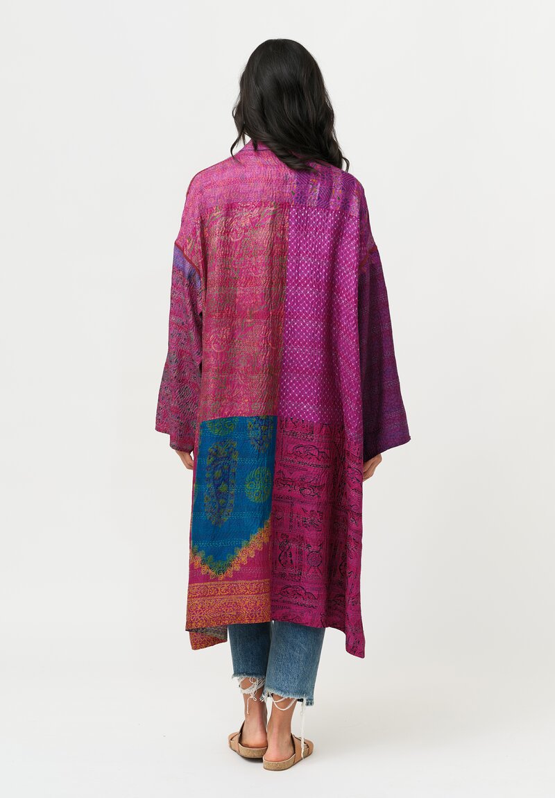 Mieko Mintz Vintage Silk Kantha Oversized Coat