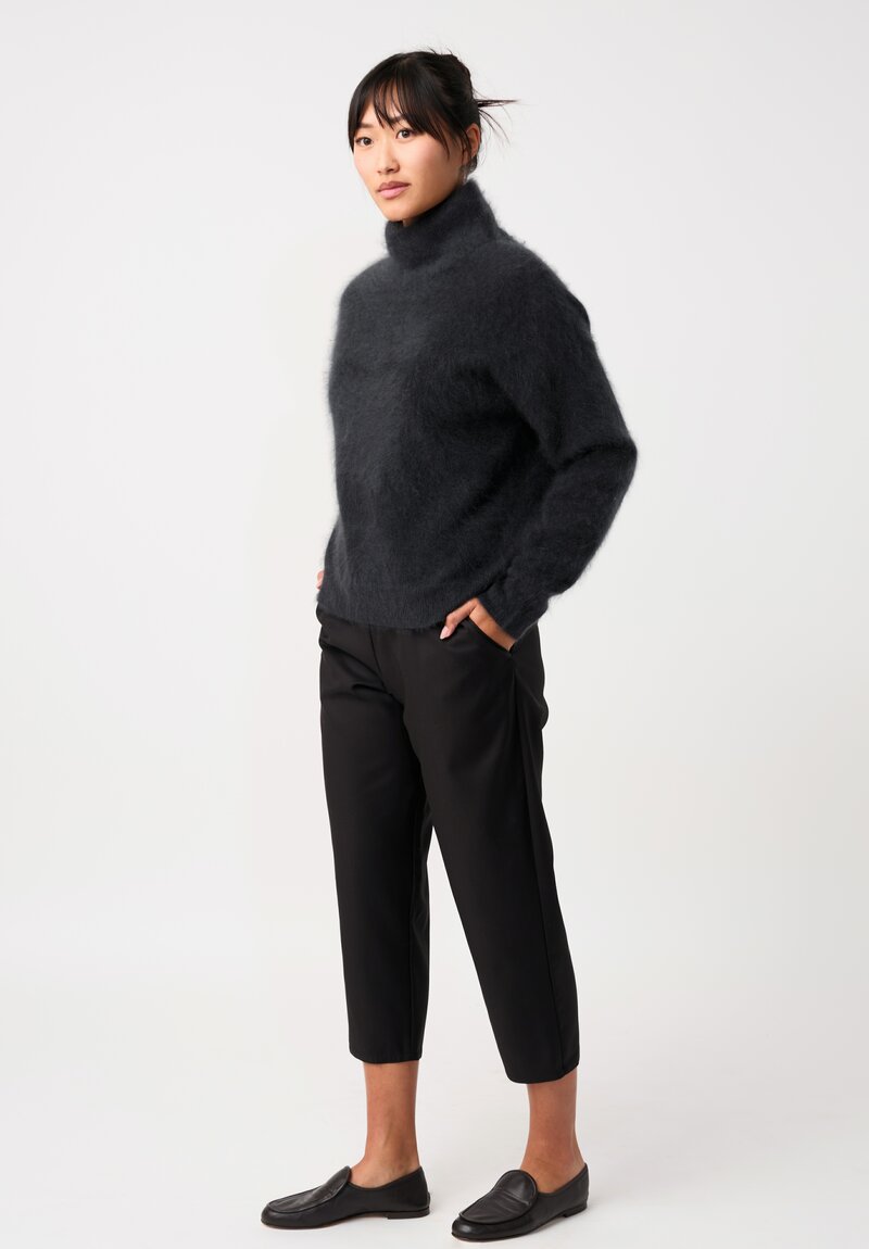 Iris Von Arnim Brushed Cashmere Embla Sweater in Kajal Black