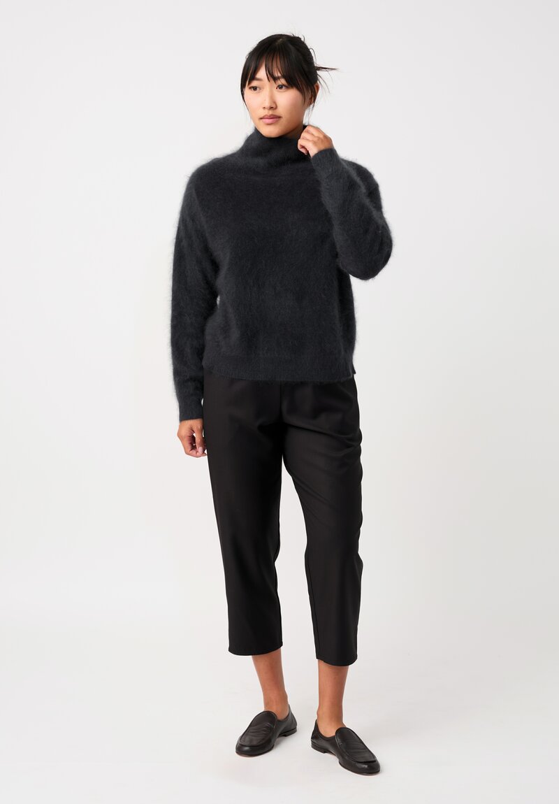 Iris Von Arnim Brushed Cashmere Embla Sweater in Kajal Black