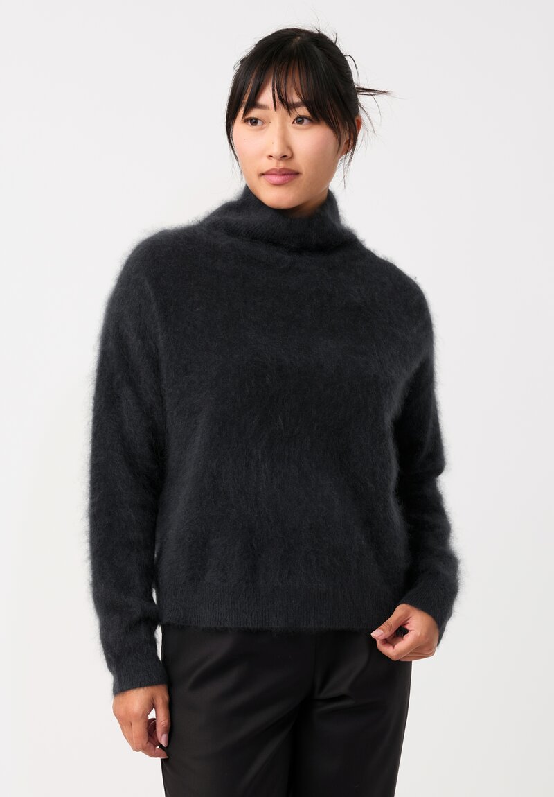 Iris Von Arnim Brushed Cashmere Embla Sweater in Kajal Black