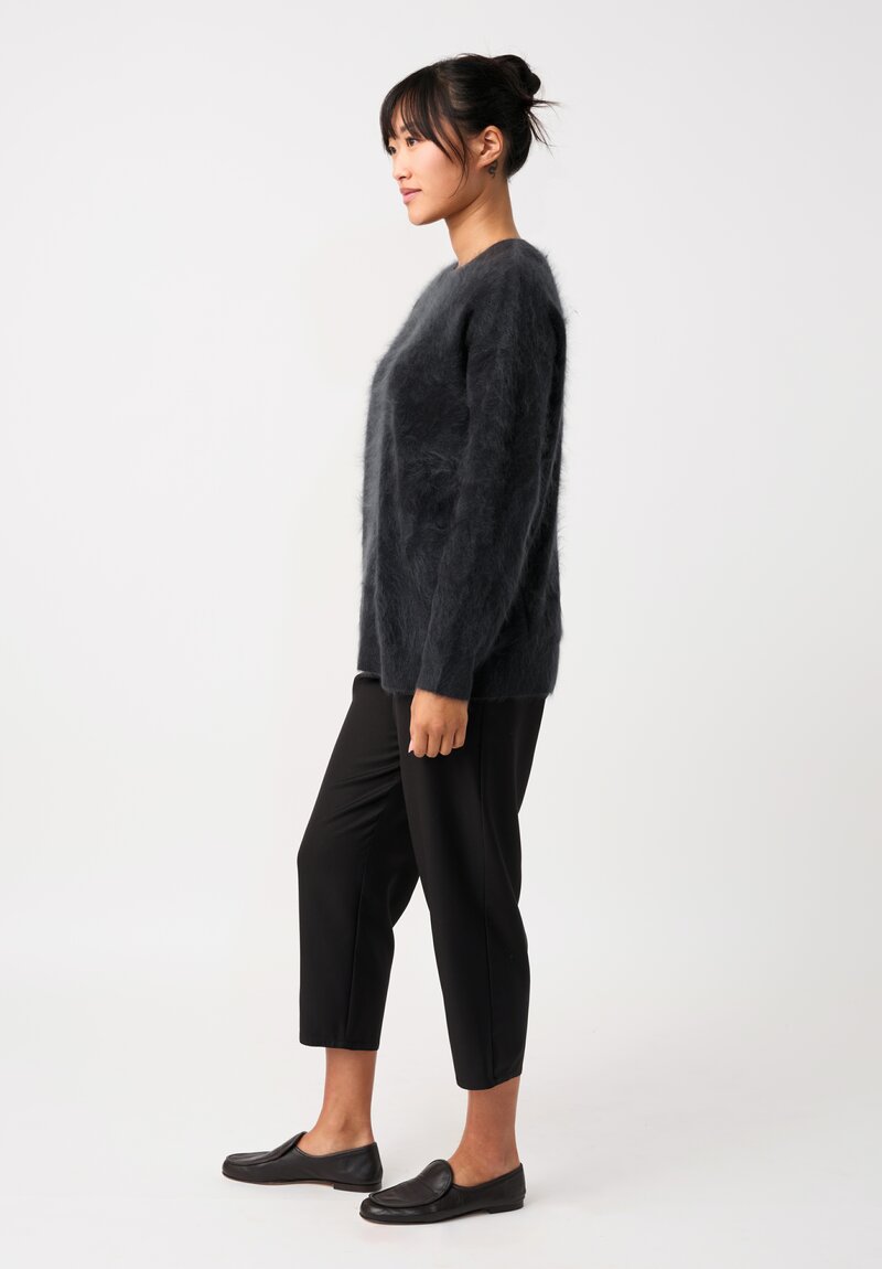 Iris Von Arnim Brushed Cashmere Elysa Sweater in Kajal Black