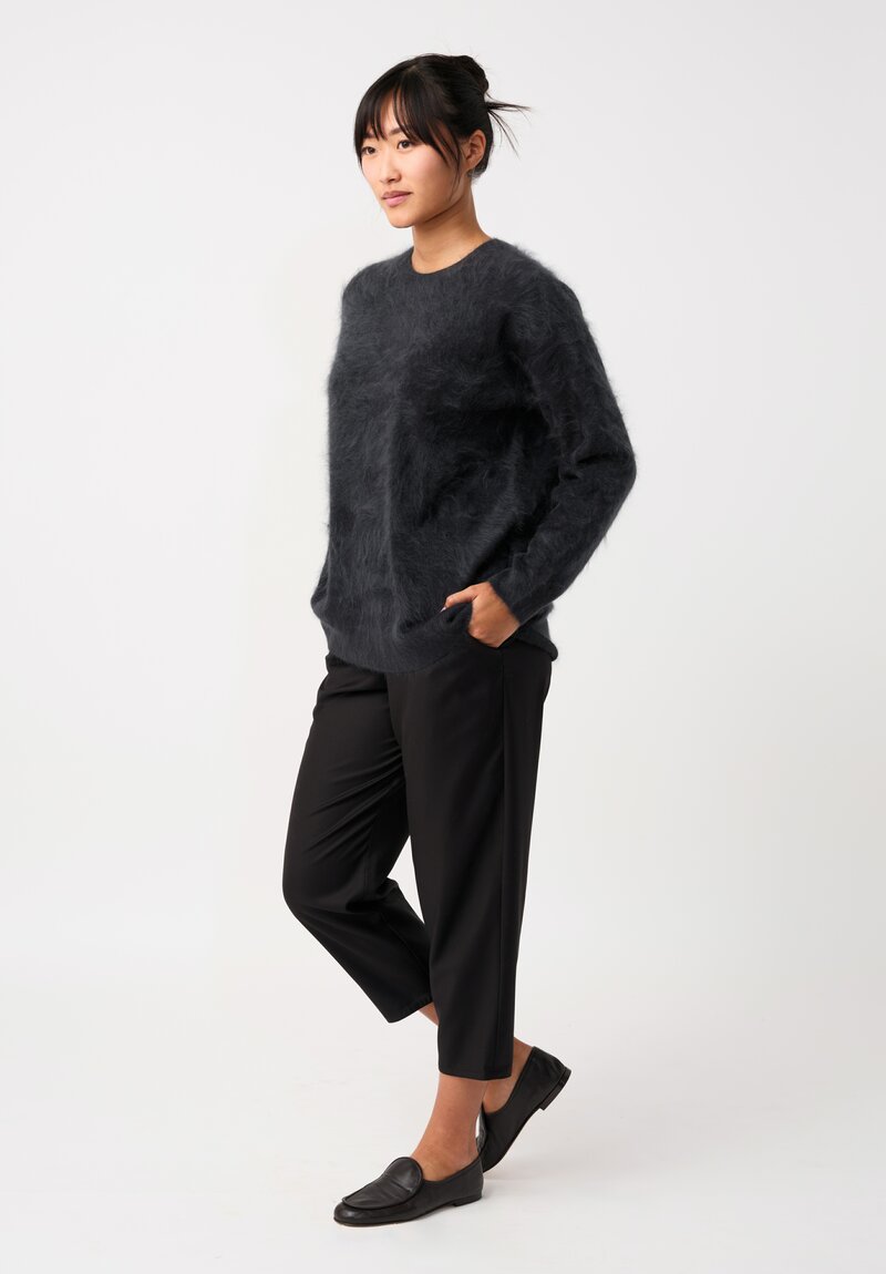 Iris Von Arnim Brushed Cashmere Elysa Sweater in Kajal Black