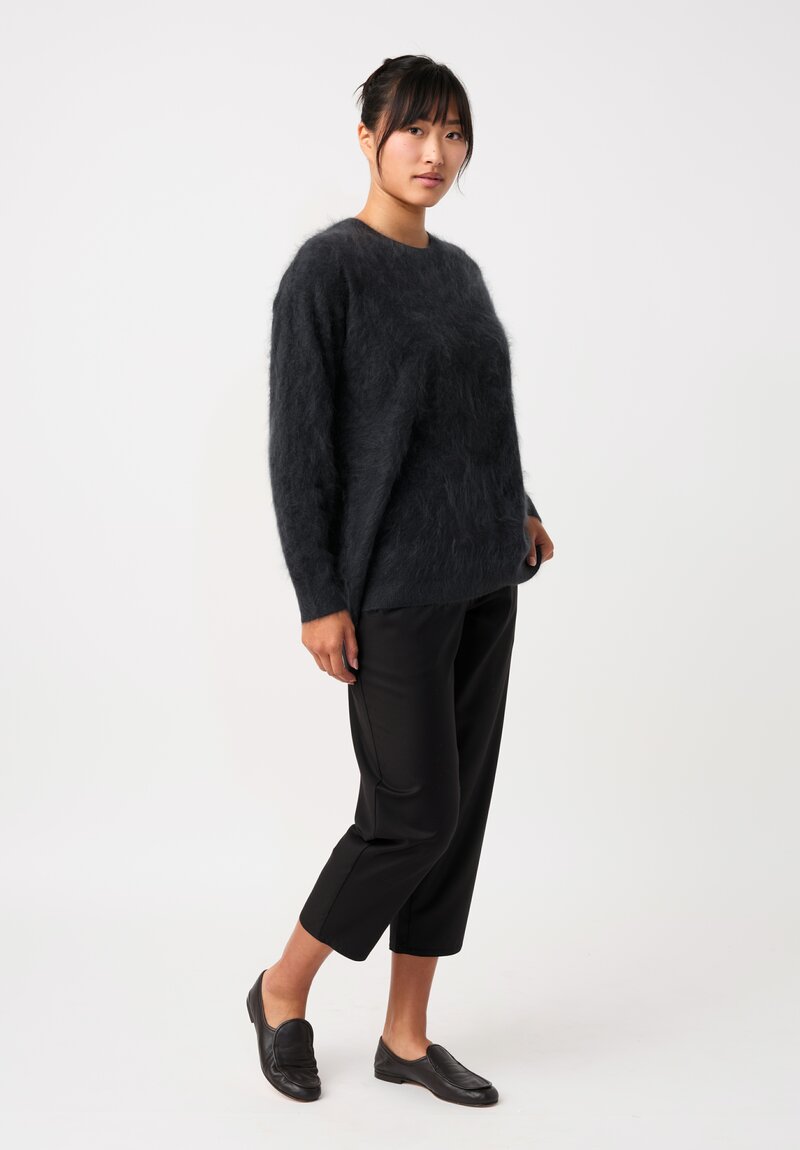 Iris Von Arnim Brushed Cashmere Elysa Sweater in Kajal Black