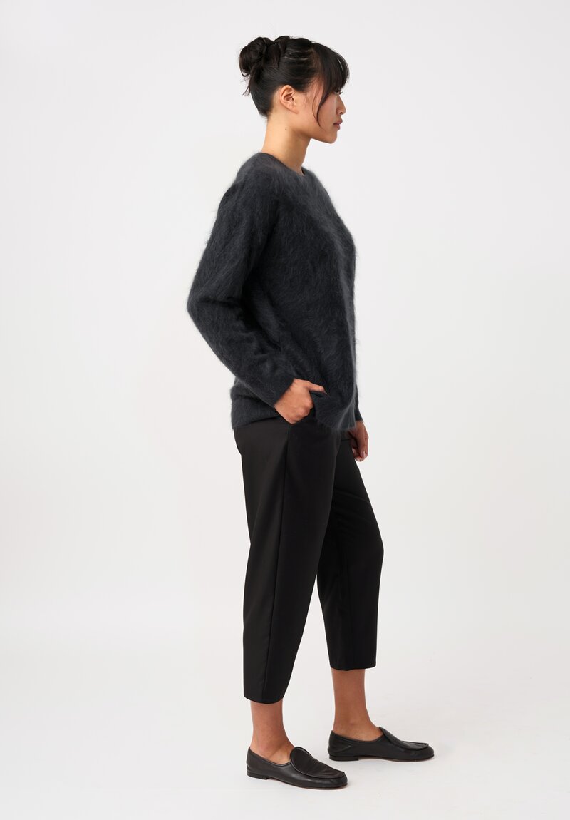 Iris Von Arnim Brushed Cashmere Elysa Sweater in Kajal Black