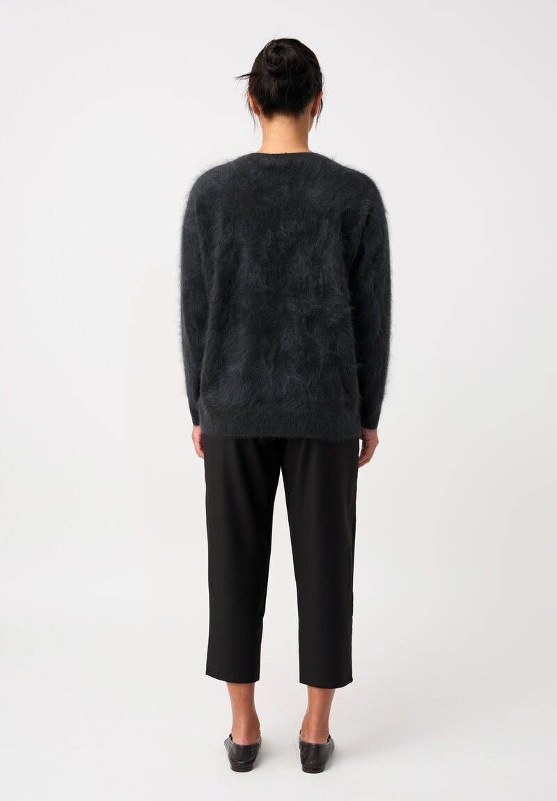 Iris Von Arnim Brushed Cashmere Elysa Sweater in Kajal Black