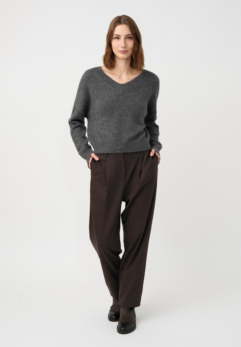 Iris Von Arnim Cashmere Silk Bergen Sweater in River Stone Grey