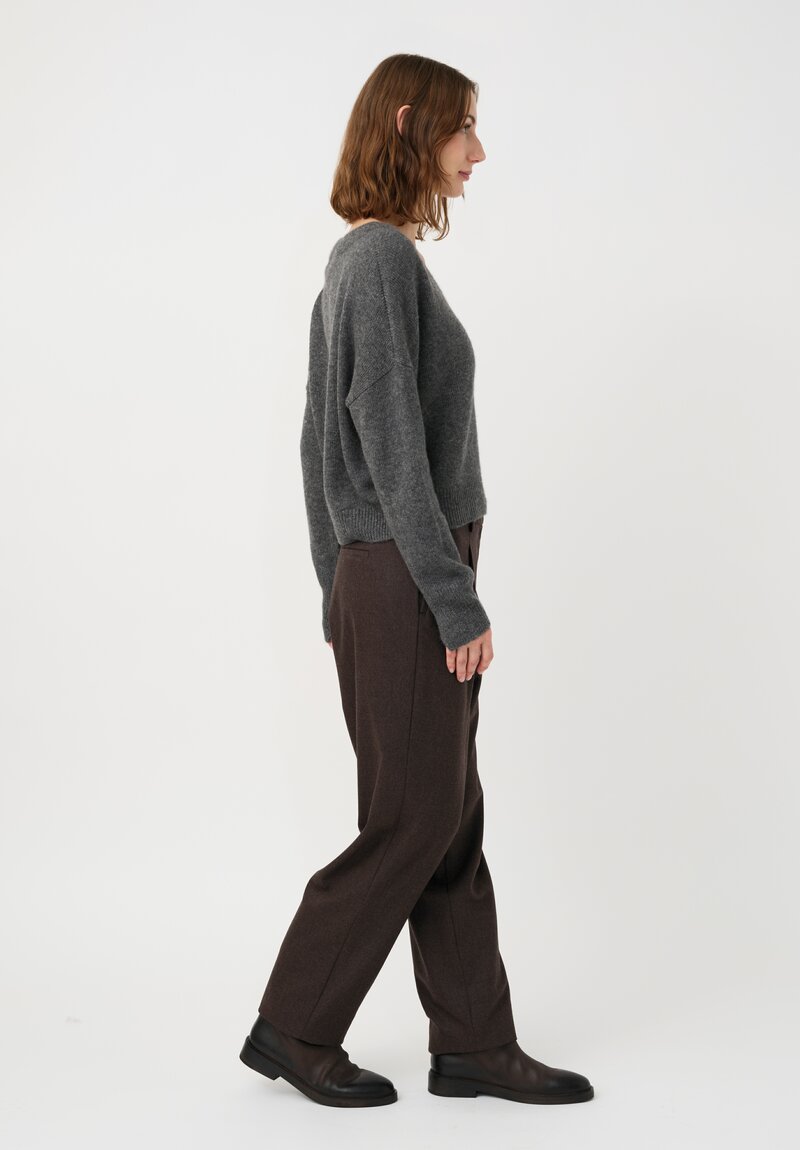 Iris Von Arnim Cashmere Silk Bergen Sweater in River Stone Grey