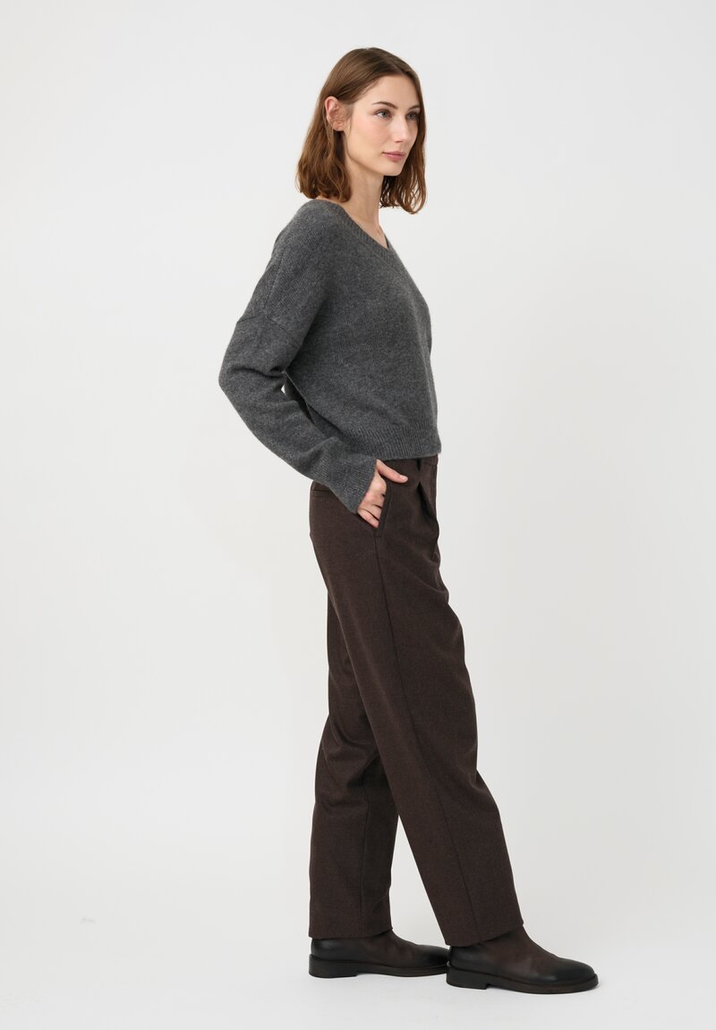 Iris Von Arnim Cashmere Silk Bergen Sweater in River Stone Grey