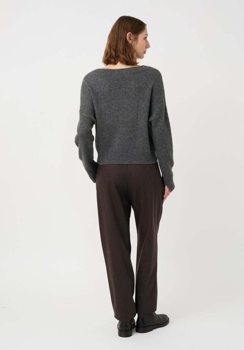 Iris Von Arnim Cashmere Silk Bergen Sweater in River Stone Grey