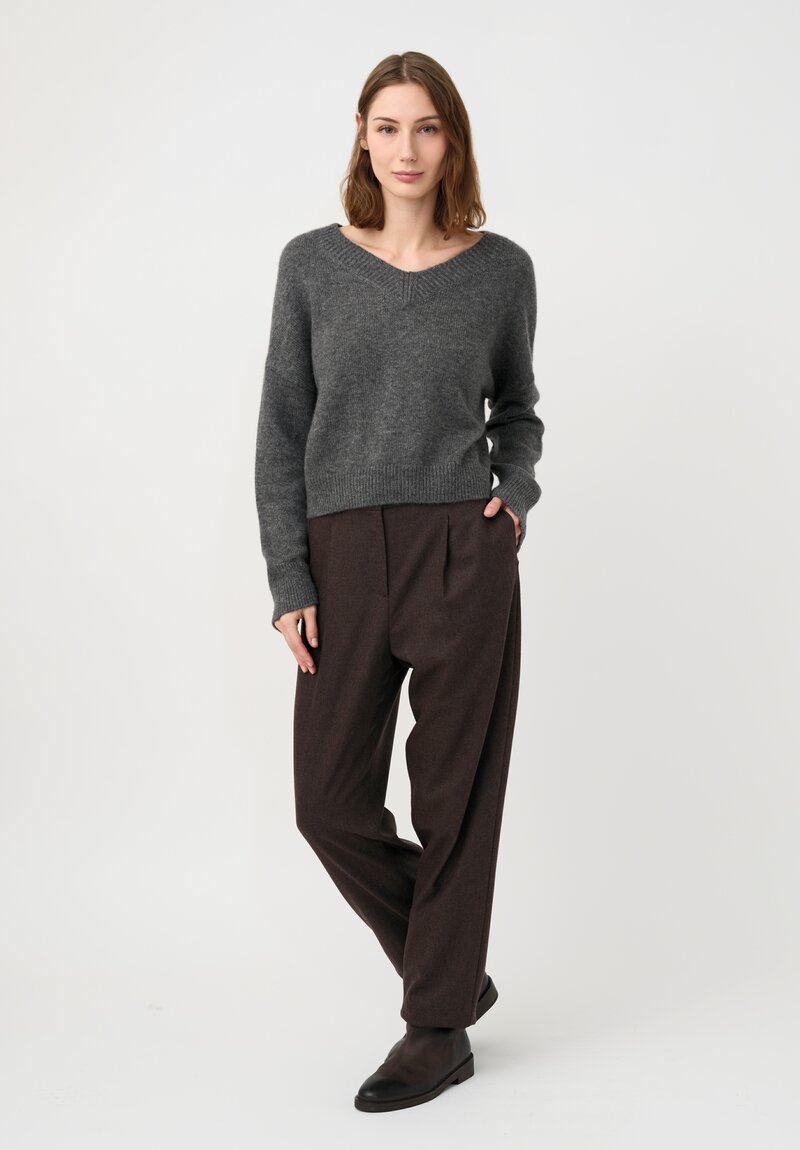 Iris Von Arnim Cashmere Silk Bergen Sweater in River Stone Grey