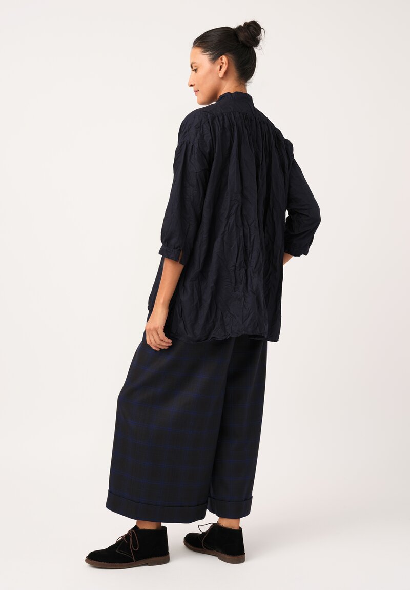 Daniela Gregis Washed Cotton Kora Invierno Top in Operaio Blue