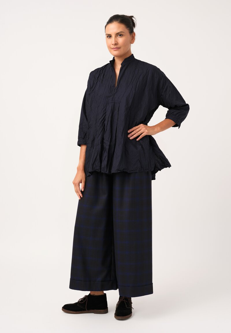 Daniela Gregis Washed Cotton Kora Invierno Top in Operaio Blue