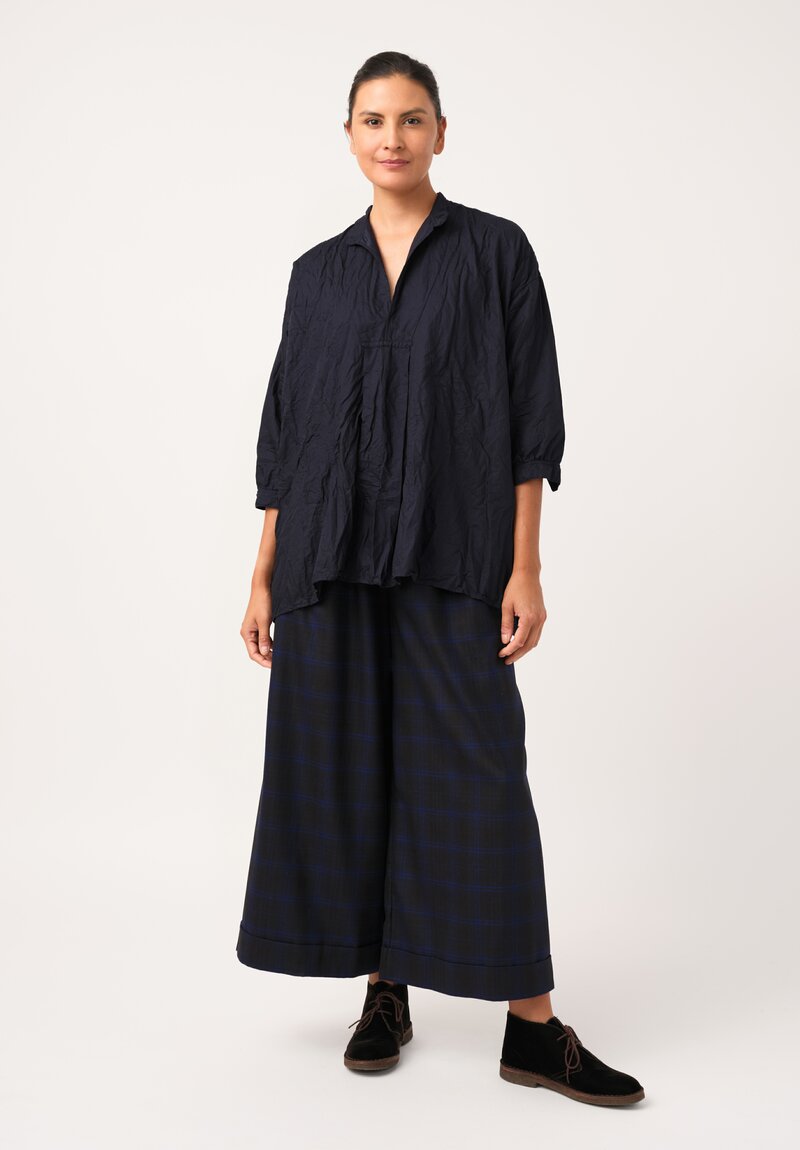 Daniela Gregis Washed Cotton Kora Invierno Top in Operaio Blue