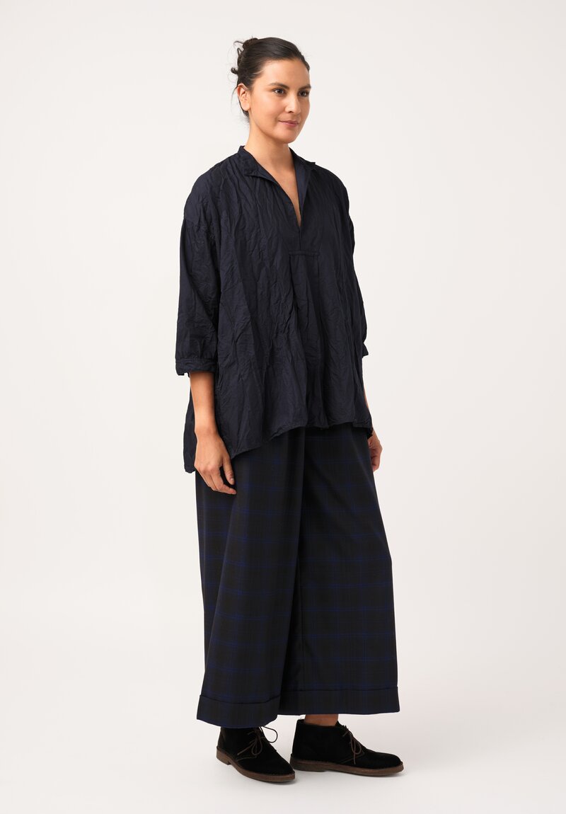 Daniela Gregis Washed Cotton Kora Invierno Top in Operaio Blue