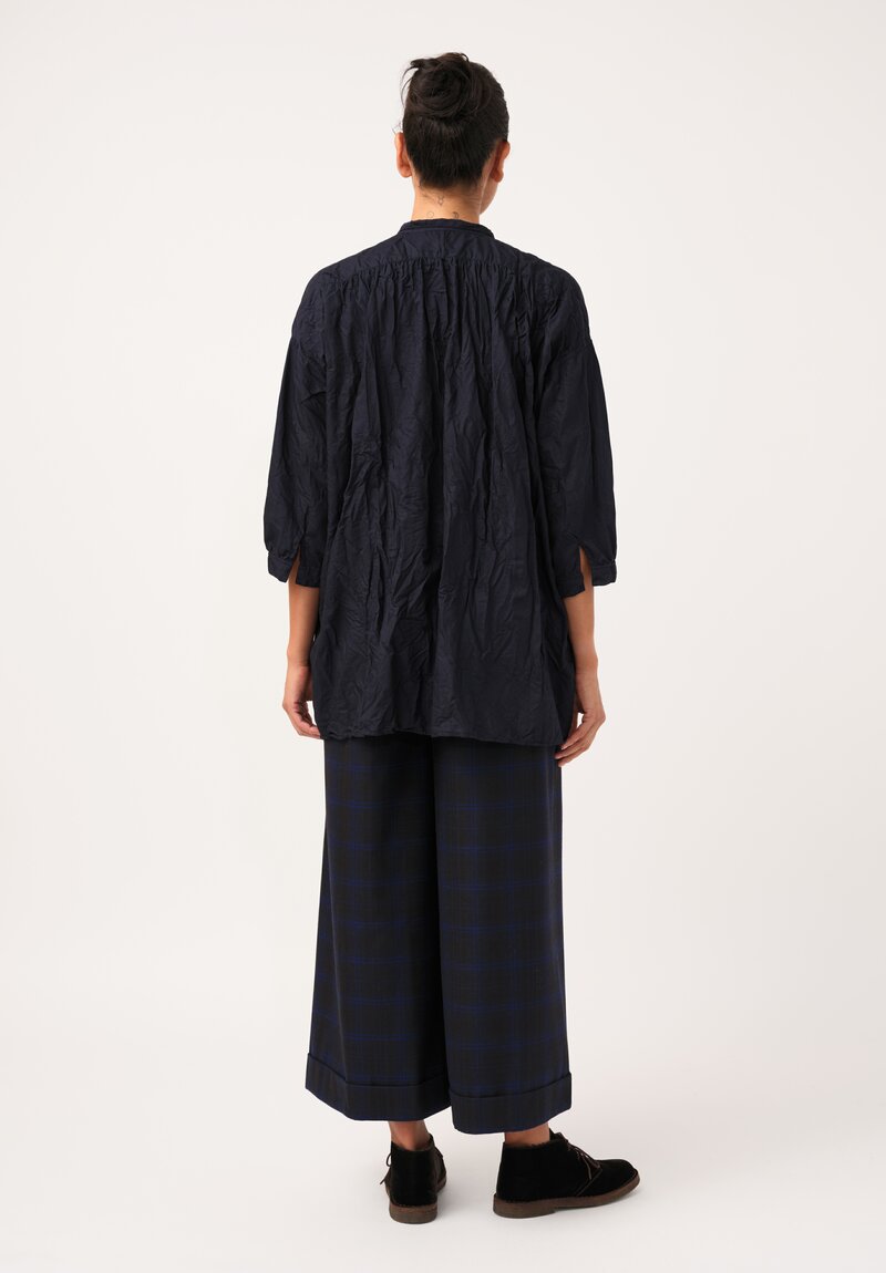 Daniela Gregis Washed Cotton Kora Invierno Top in Operaio Blue