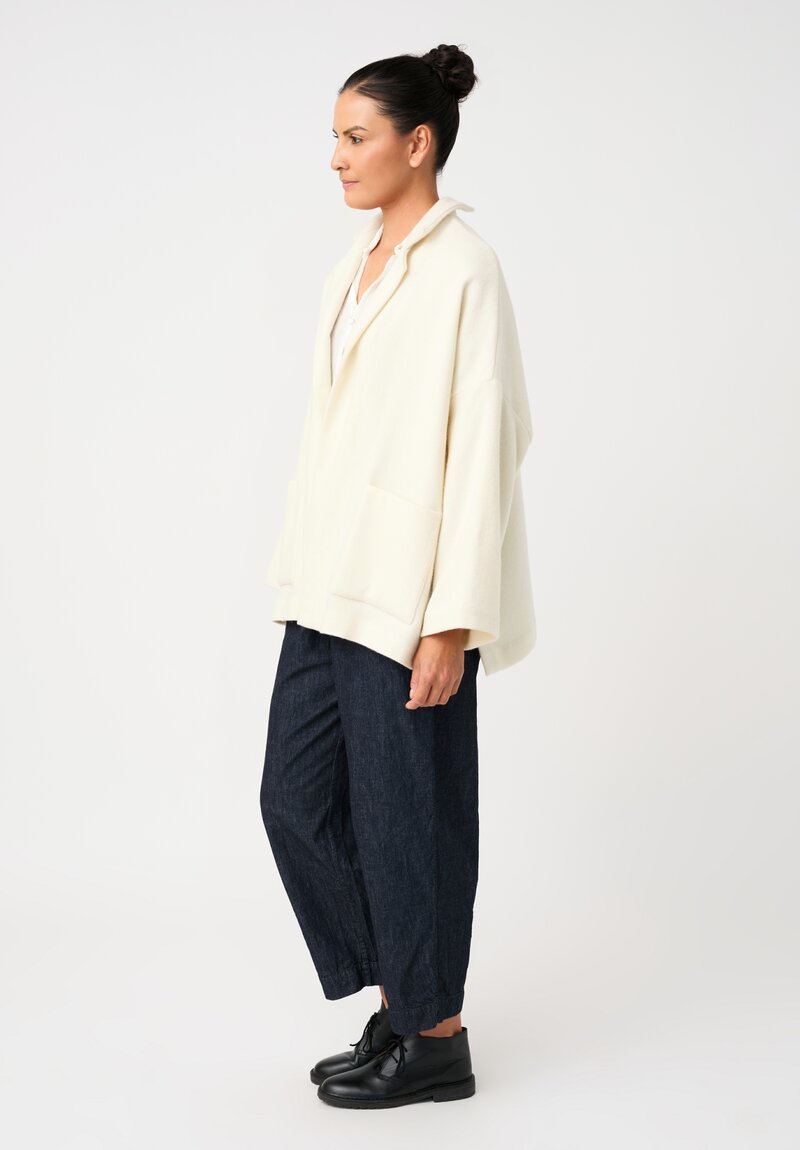 Daniela Gregis Thermal Weave Gladiolo Jacket in Bianco Cream