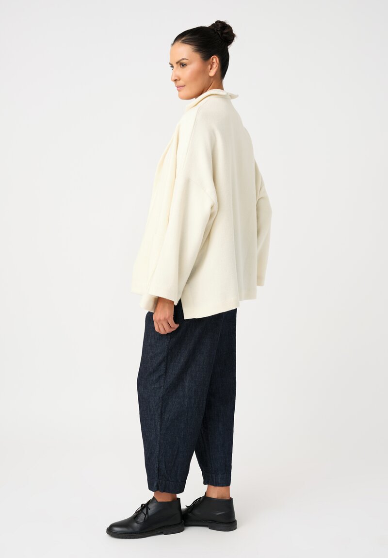 Daniela Gregis Thermal Weave Gladiolo Jacket in Bianco Cream