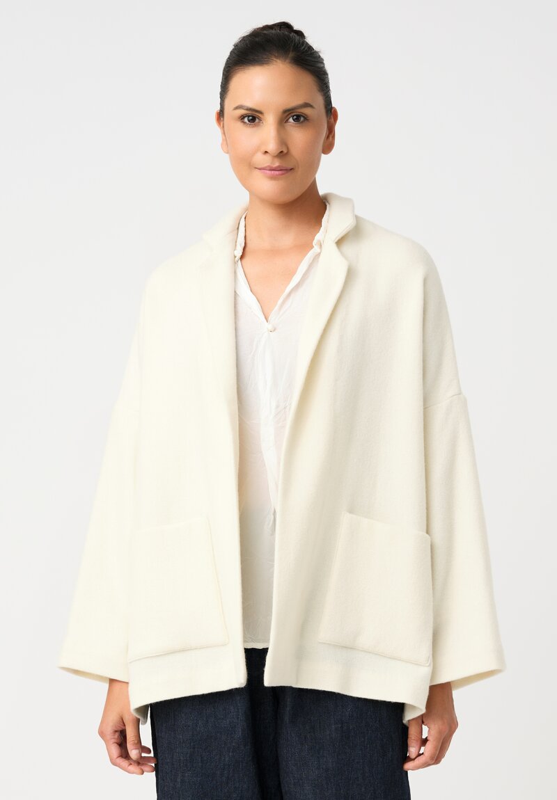 Daniela Gregis Thermal Weave Gladiolo Jacket in Bianco Cream