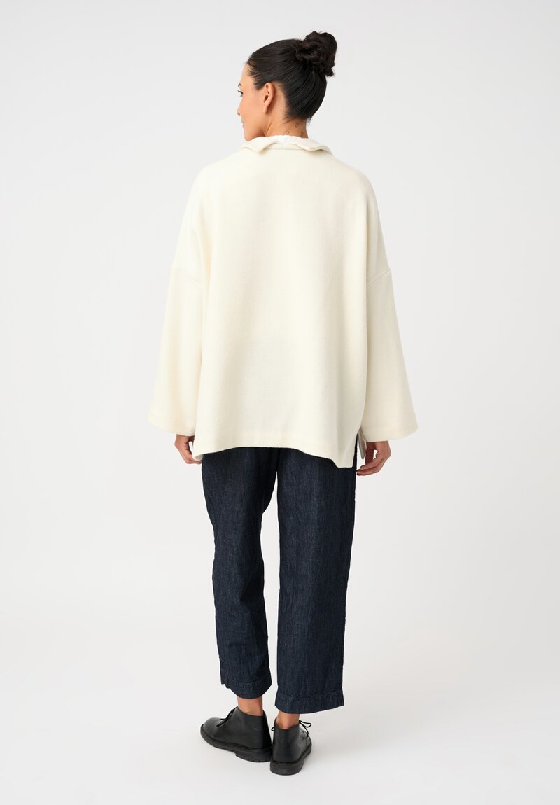 Daniela Gregis Thermal Weave Gladiolo Jacket in Bianco Cream