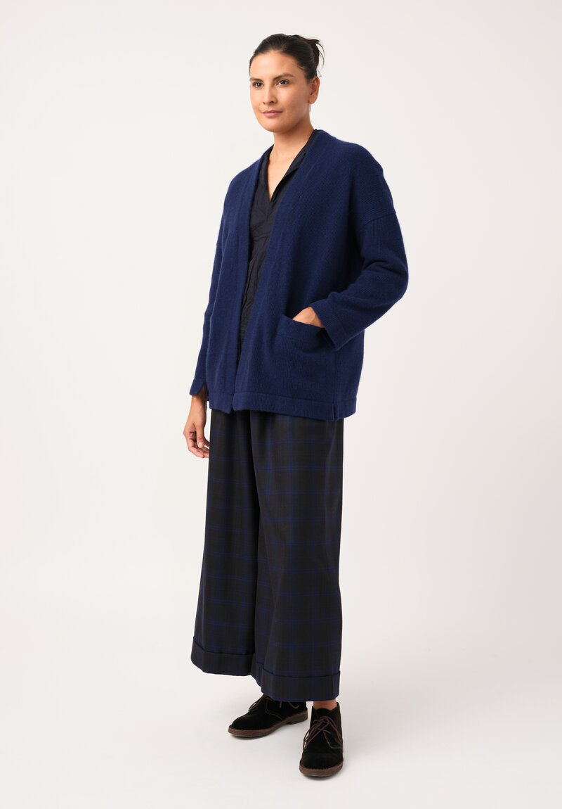 Daniela Gregis Cashmere Tasche Cinque Cardigan in Blue Ink