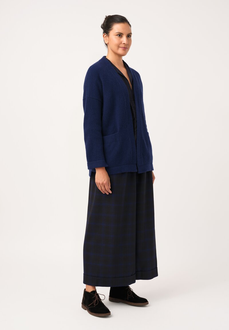 Daniela Gregis Cashmere Tasche Cinque Cardigan in Blue Ink