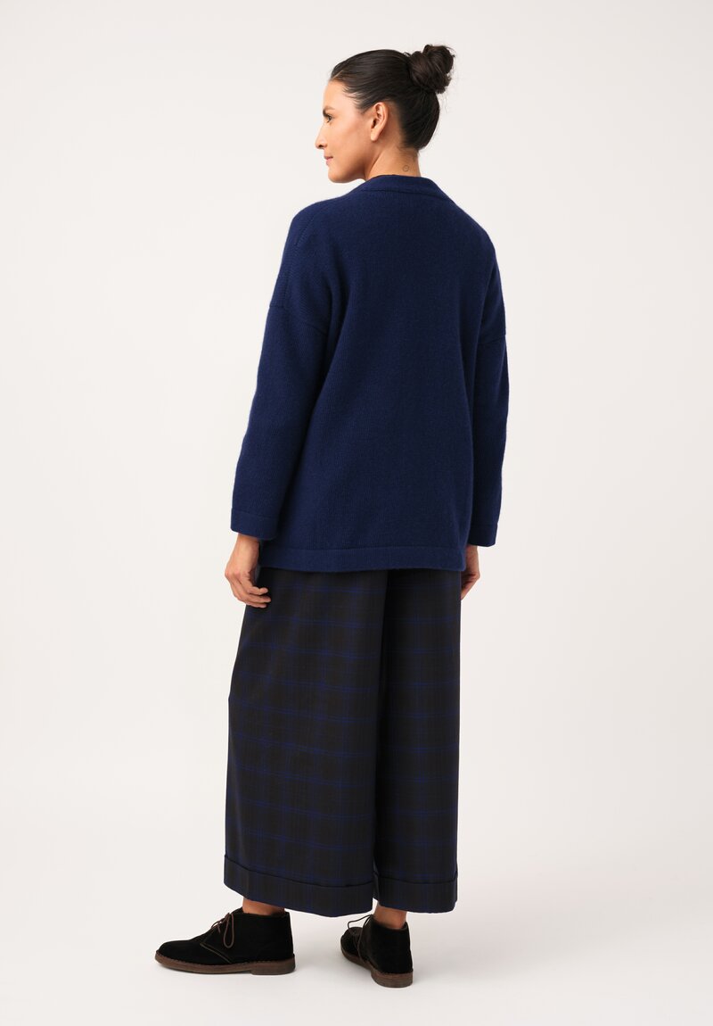 Daniela Gregis Cashmere Tasche Cinque Cardigan in Blue Ink