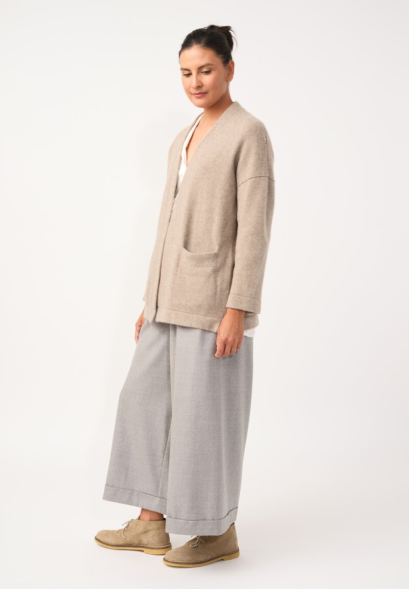 Daniela Gregis Cashmere Tasche Cinque Cardigan in Beige Natural