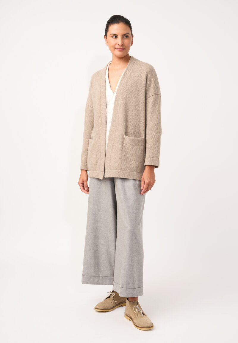 Daniela Gregis Cashmere Tasche Cinque Cardigan in Beige Natural