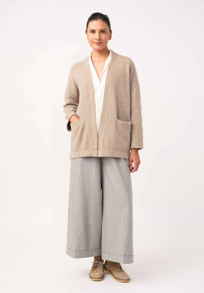 Daniela Gregis Cashmere Tasche Cinque Cardigan in Beige Natural
