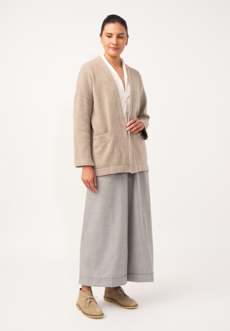 Daniela Gregis Cashmere Tasche Cinque Cardigan in Beige Natural
